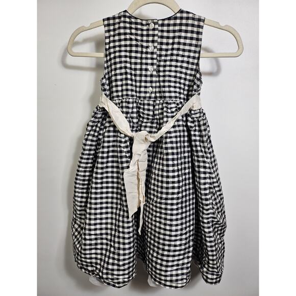 Perfectly Dressed Girl's Black And White Plaid Dress Size 6X Bow Tie - Picture 5 of 9